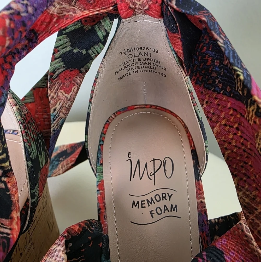 IMPO Women's Orabelle Ankle Wrap Platform Wedge Sandals Olani Bright Multi, 7.5